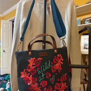 Embroidered Floral Tote Bag